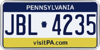 PA license plate JBL4235