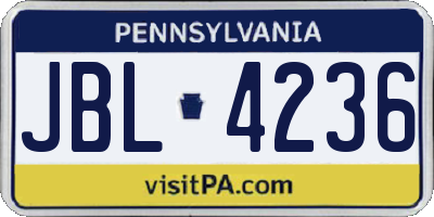 PA license plate JBL4236