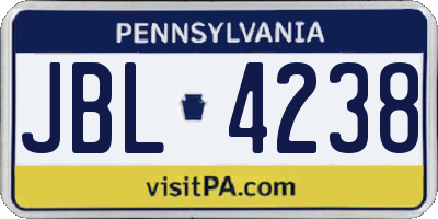 PA license plate JBL4238