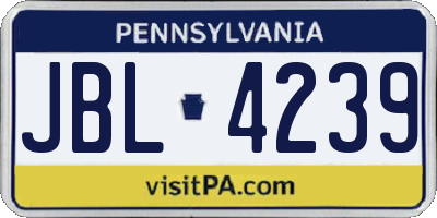 PA license plate JBL4239