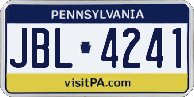 PA license plate JBL4241