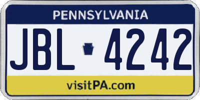 PA license plate JBL4242