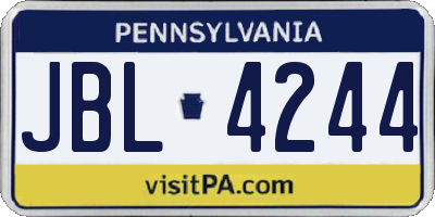 PA license plate JBL4244