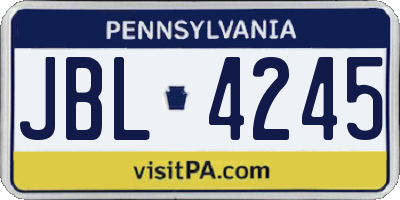 PA license plate JBL4245