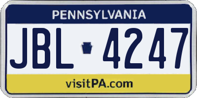 PA license plate JBL4247