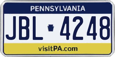 PA license plate JBL4248