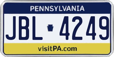 PA license plate JBL4249