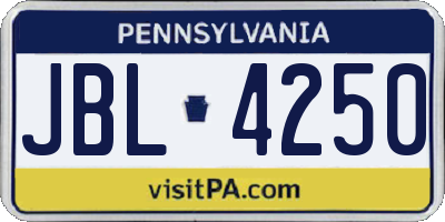 PA license plate JBL4250