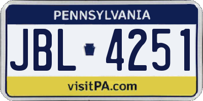 PA license plate JBL4251