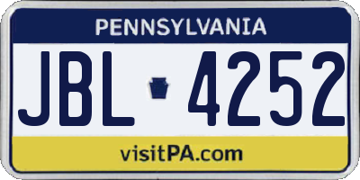 PA license plate JBL4252