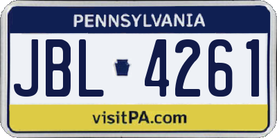 PA license plate JBL4261