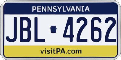 PA license plate JBL4262