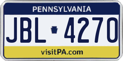 PA license plate JBL4270