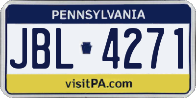 PA license plate JBL4271