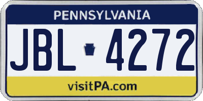 PA license plate JBL4272