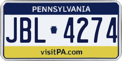 PA license plate JBL4274