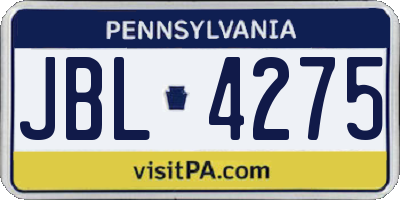 PA license plate JBL4275