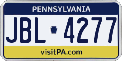 PA license plate JBL4277