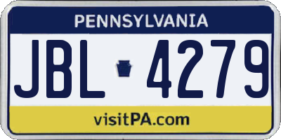 PA license plate JBL4279