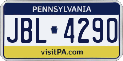 PA license plate JBL4290