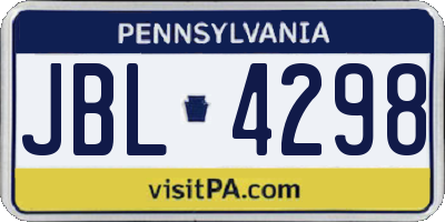 PA license plate JBL4298