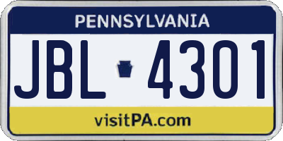 PA license plate JBL4301