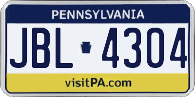 PA license plate JBL4304