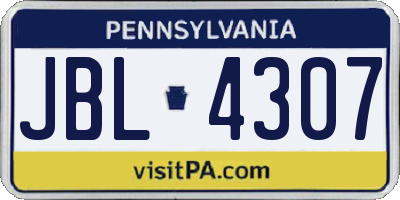 PA license plate JBL4307