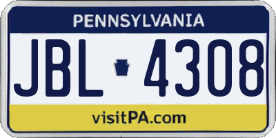 PA license plate JBL4308