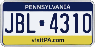 PA license plate JBL4310