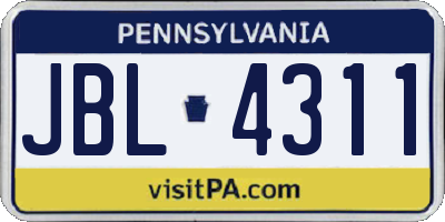 PA license plate JBL4311