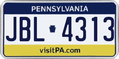 PA license plate JBL4313