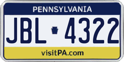 PA license plate JBL4322