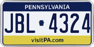 PA license plate JBL4324