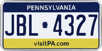 PA license plate JBL4327