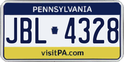 PA license plate JBL4328