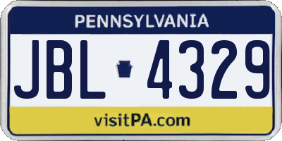 PA license plate JBL4329