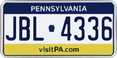 PA license plate JBL4336