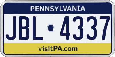 PA license plate JBL4337