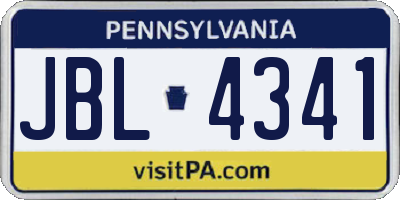 PA license plate JBL4341