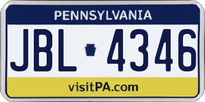 PA license plate JBL4346