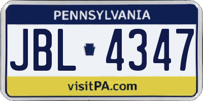 PA license plate JBL4347