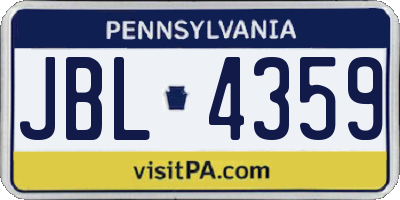 PA license plate JBL4359