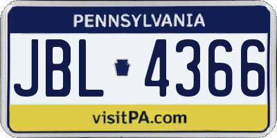 PA license plate JBL4366