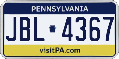 PA license plate JBL4367