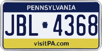 PA license plate JBL4368