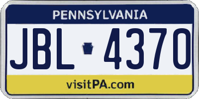 PA license plate JBL4370