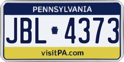 PA license plate JBL4373