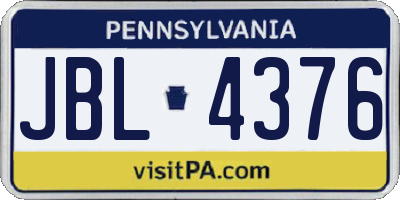 PA license plate JBL4376