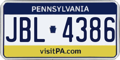 PA license plate JBL4386